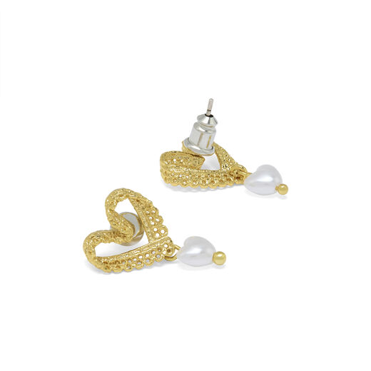Heart lace stud earrings